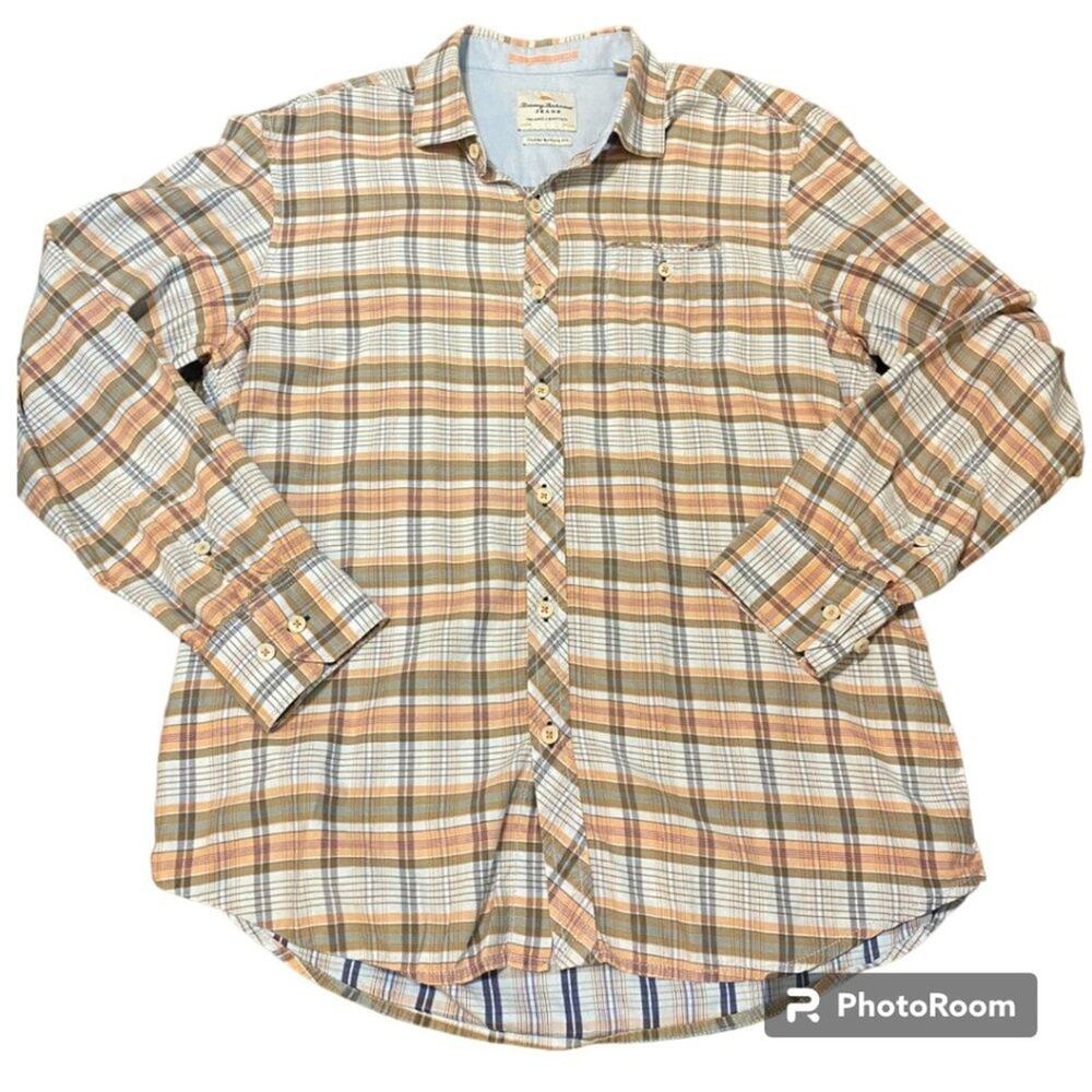 TOMMY BAHAMA island modern fit medium long sleeve‎ button up shirt